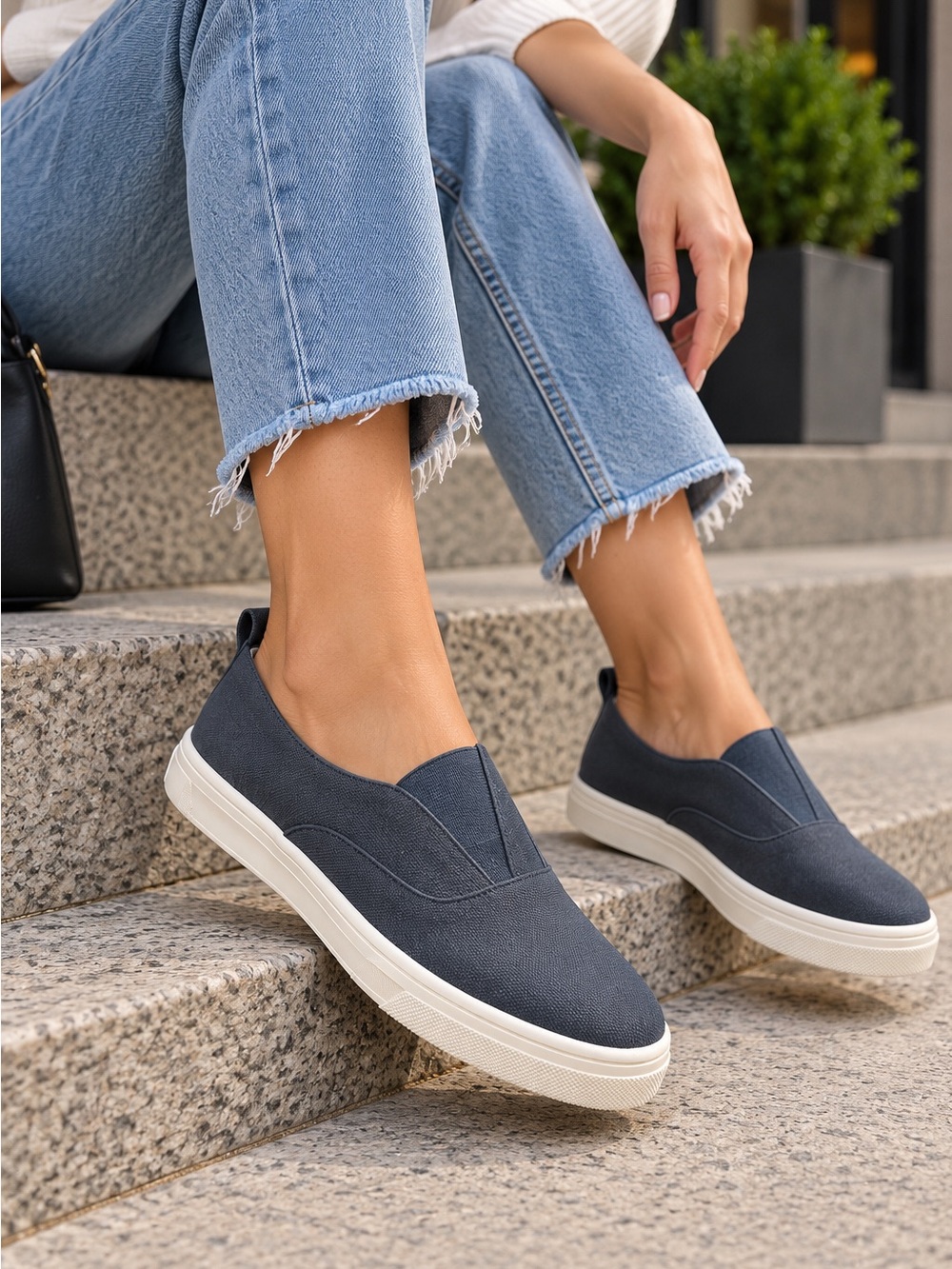 Kensie Slip-On Flats in Navy Blue
